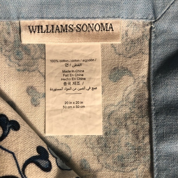 Williams Sonoma Seoul Fan 20 x 20 cotton napkins - Picture 2 of 2